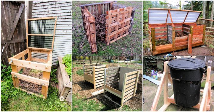 18 DIY Compost Bin Plans to Build Your New Compost Bin, garbage can compost bin, diy compost bin pallets, diy wooden compost bin ideas , DIY Crafts
