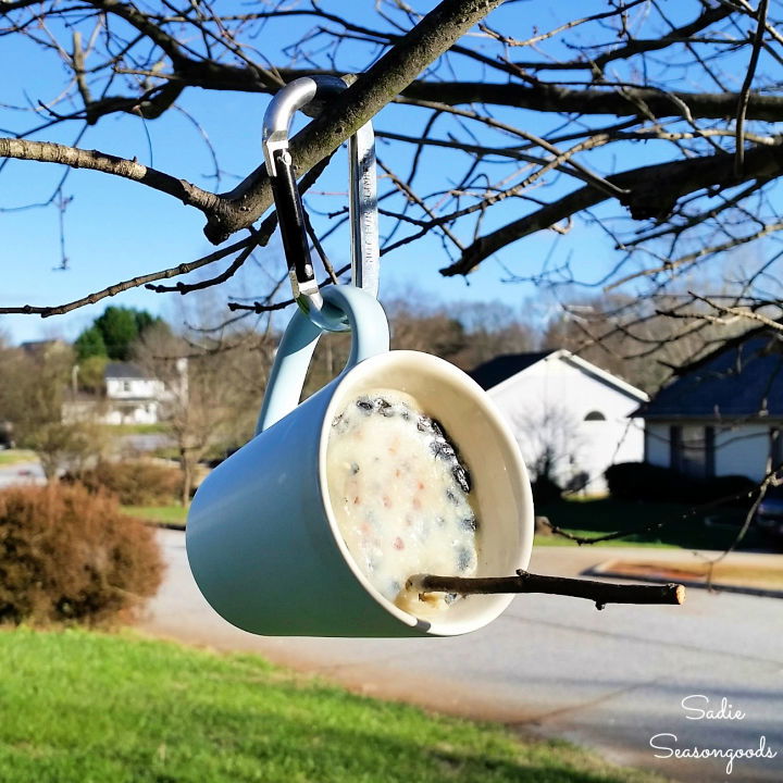 Handmade Bird Feeder in a Coffee Mug