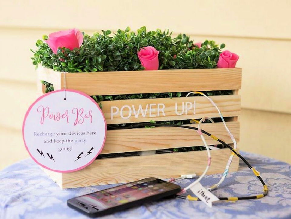 Custom DIY Charging Station for Wedding