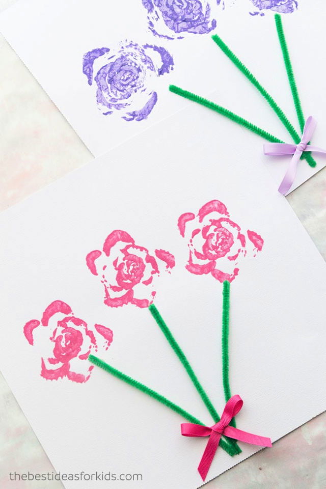 DIY Celery Stamped Flowers Art