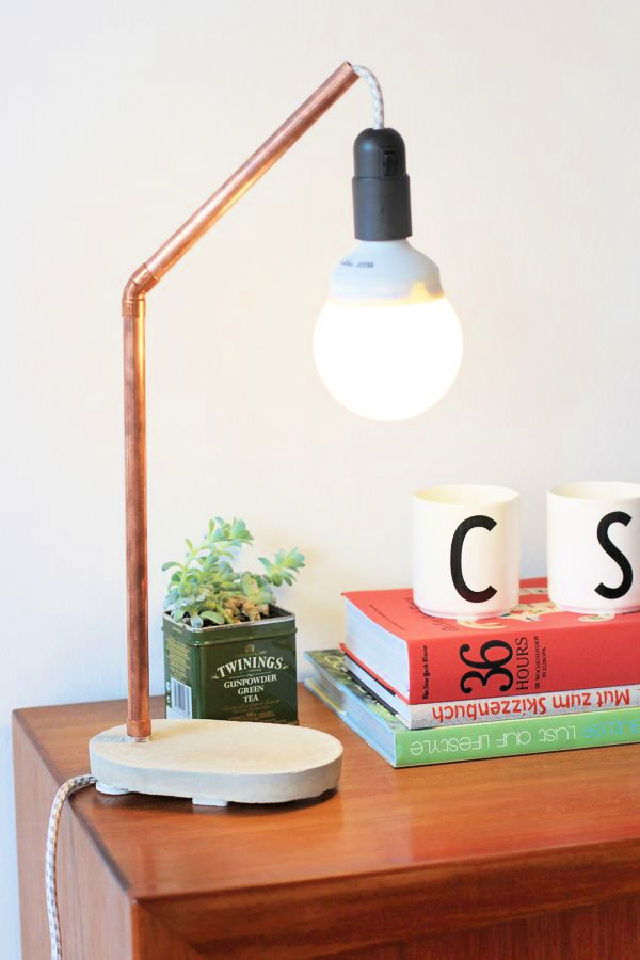 DIY Copper Concrete Lamp