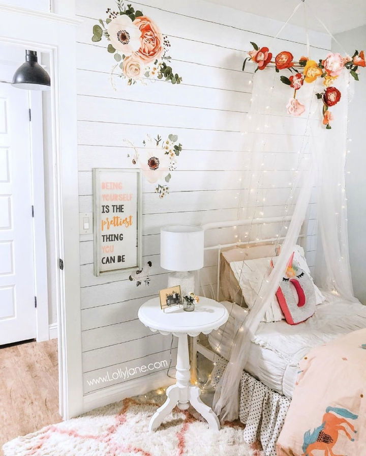 DIY Floral Canopy With Fairy Lights