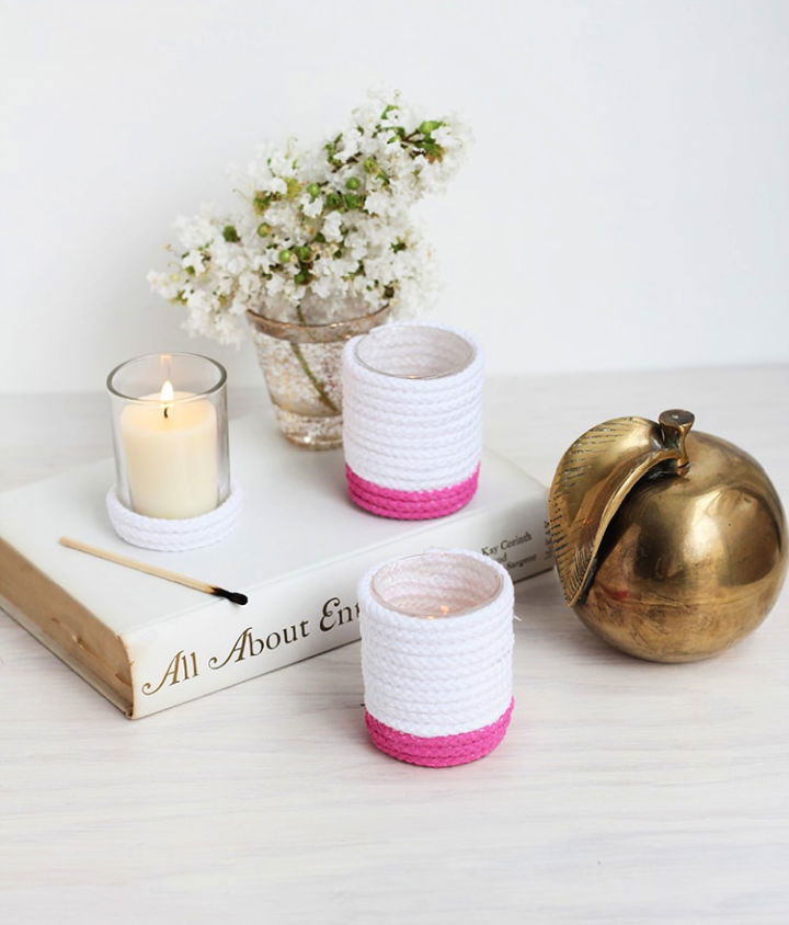 DIY Painted Rope Votives