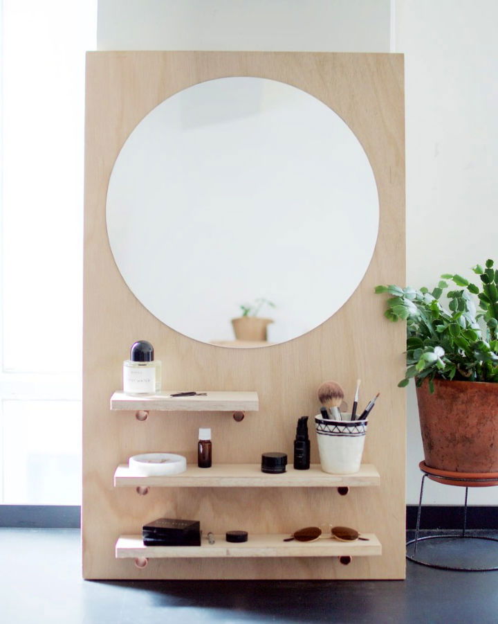 DIY Pine Make Up Vanity