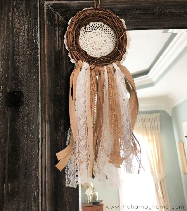 Doily and Grapevine Wreath Dream Catcher