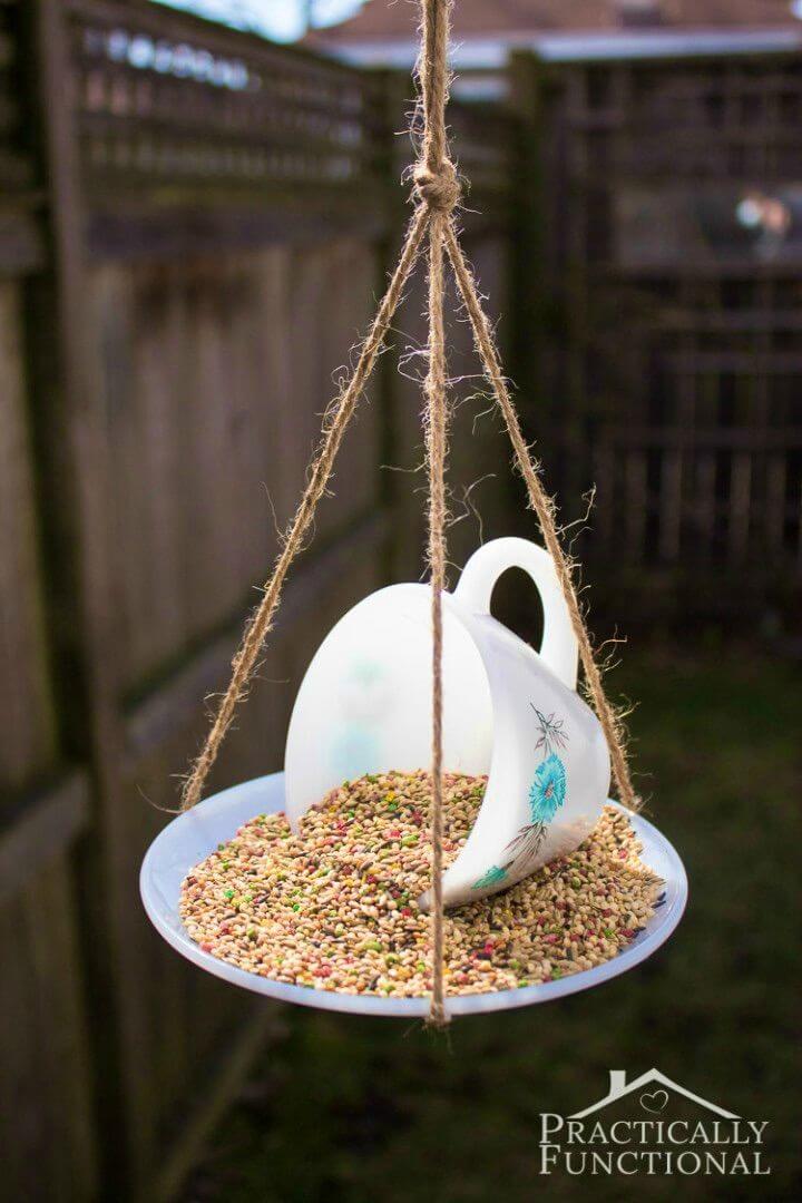 Easy to Make Teacup Bird Feeder