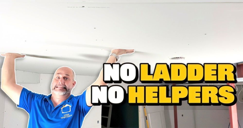 easy way to hang drywall on ceiling