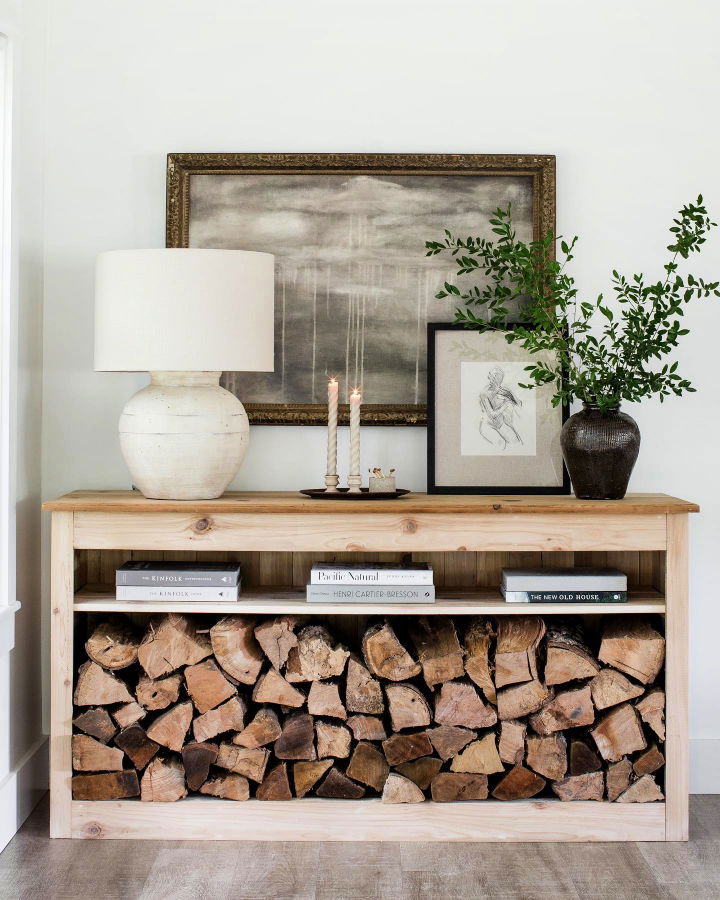DIY Firewood Holder Console Table Ideas