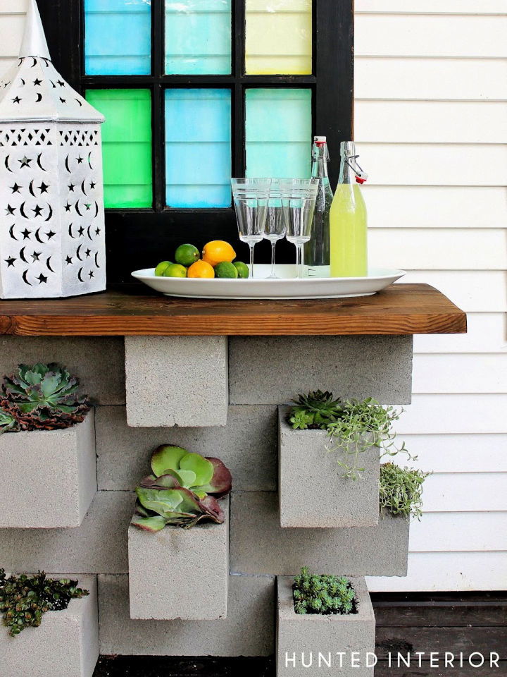 Gorgeous DIY Concrete Block Planter