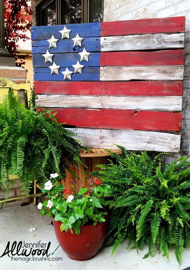 Handmade Patriotic Pallet Wood Flag