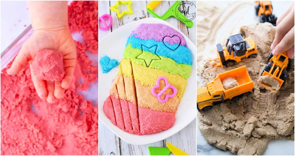 25 homemade diy kinetic sand recipe - learn how to make kinetic sand at home