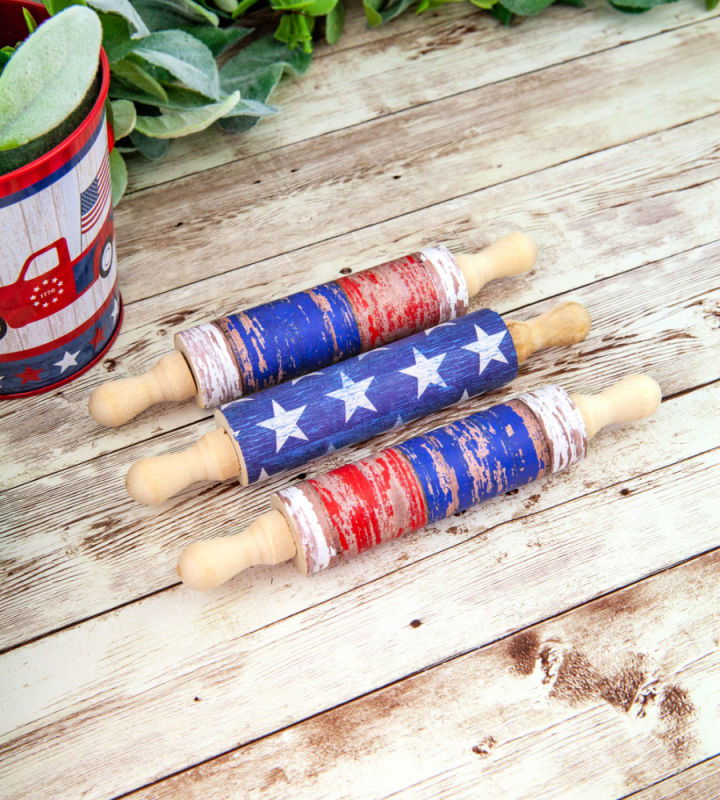 Inexpensive Patriotic Mini Rolling Pins