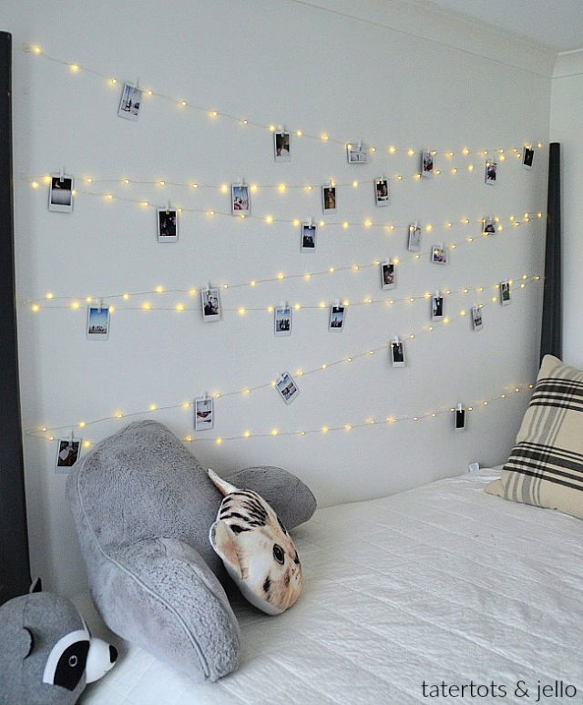 Make Your Own Fairy Light Photo Wall