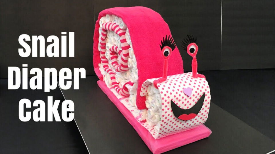 Making a Snail Diaper Cake