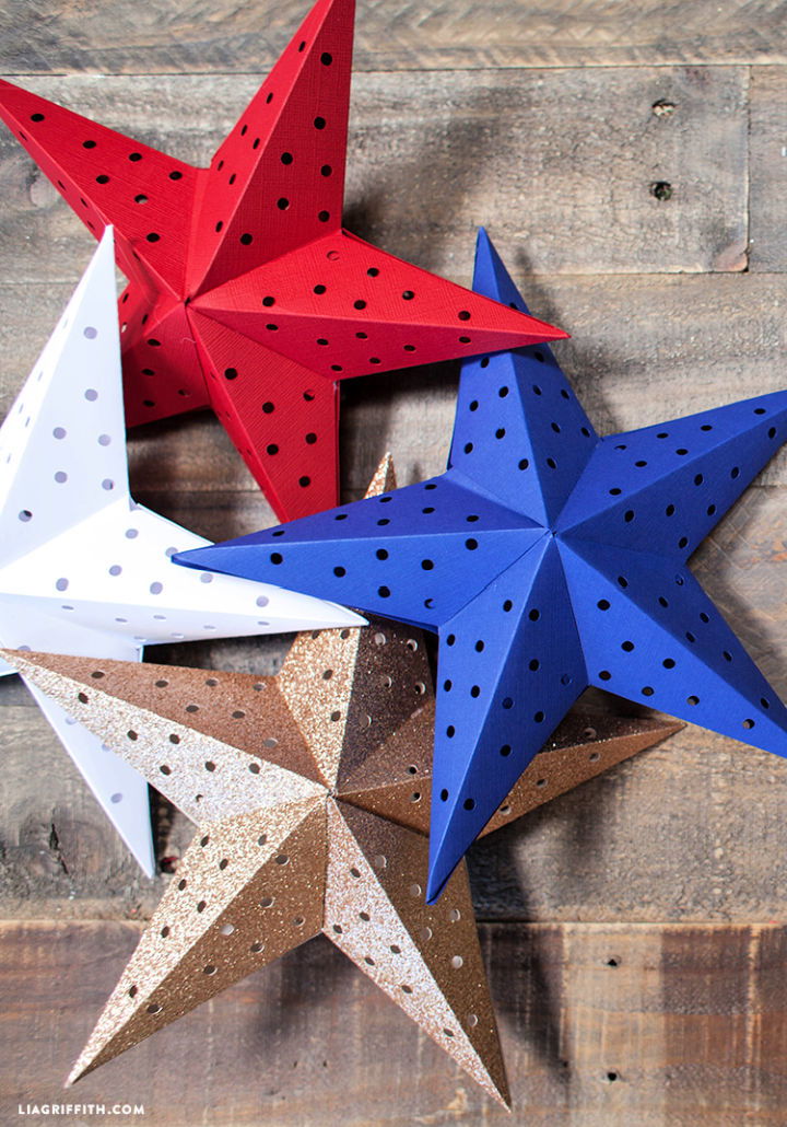 Paper Star Lights Garland for 4th of July Party Decoration