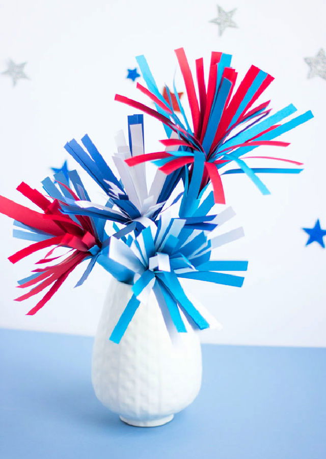 Patriotic Paper Fireworks Centerpiece for Tables