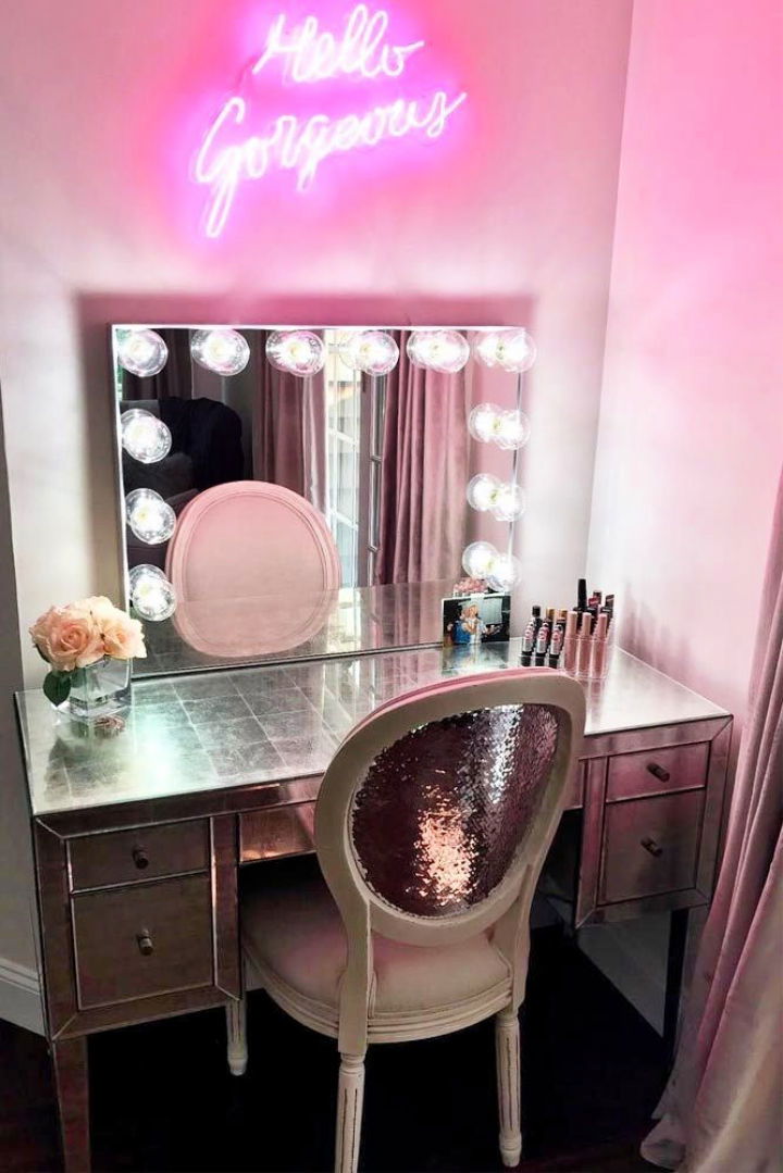 Pinkish Makeup Vanity