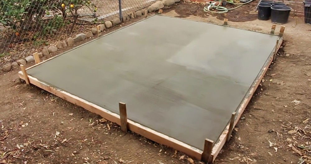 pour a concrete shed slab
