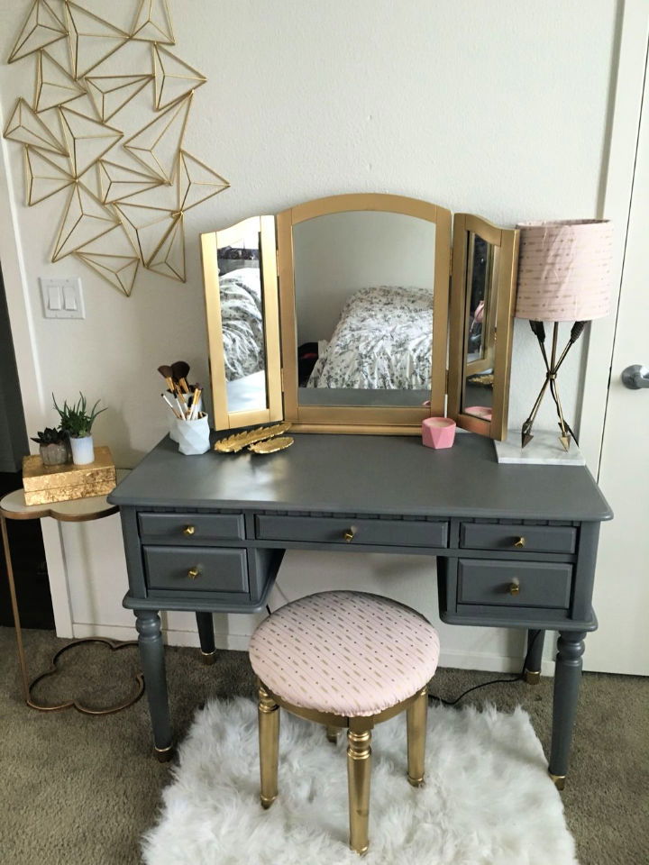 Spray Painted Makeup Vanity