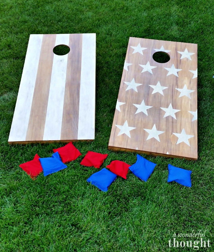 Stars and Stripes Cornhole Board