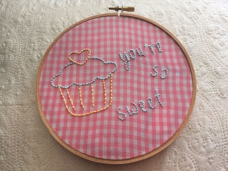 Sweet Cupcake Embroidery Pattern