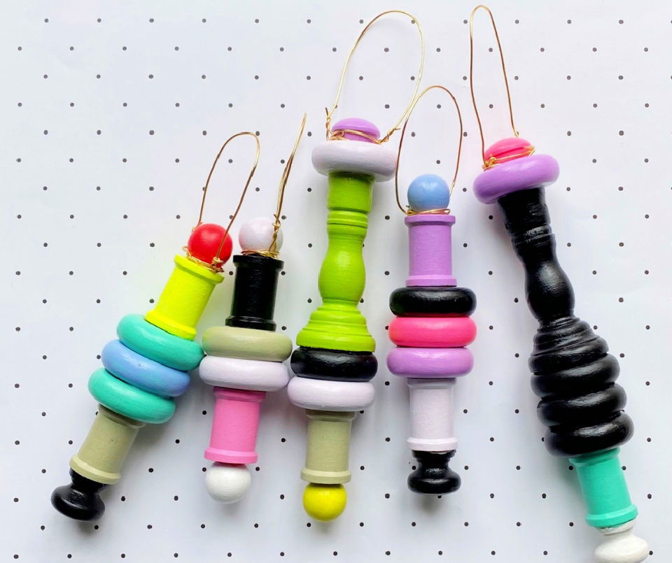 Wooden Spindle Ornaments
